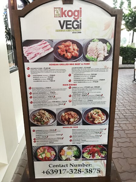 Kogi-Vegi menu