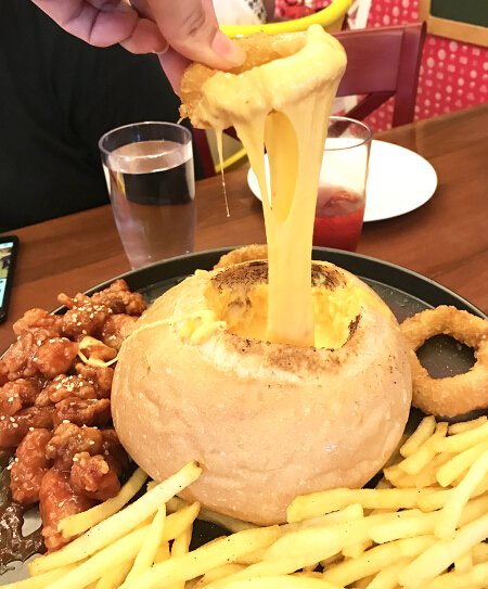 gooey cheese fondue